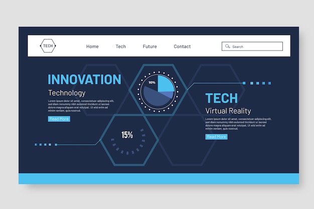 Plantilla web de tecnología mínima de diseño plano