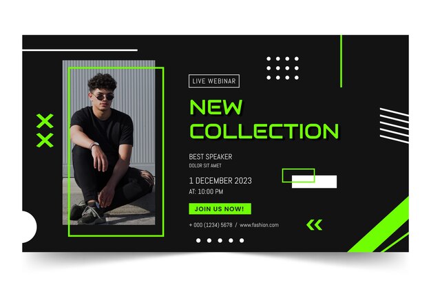 plantilla de webinar para la colección de moda y el estilo