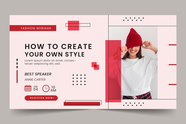 plantilla de webinar para la colección de moda y el estilo