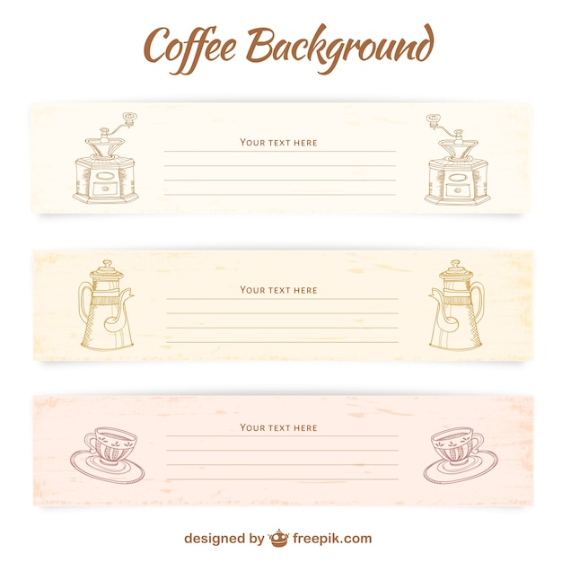 Vector gratuito plantillas de banners de café