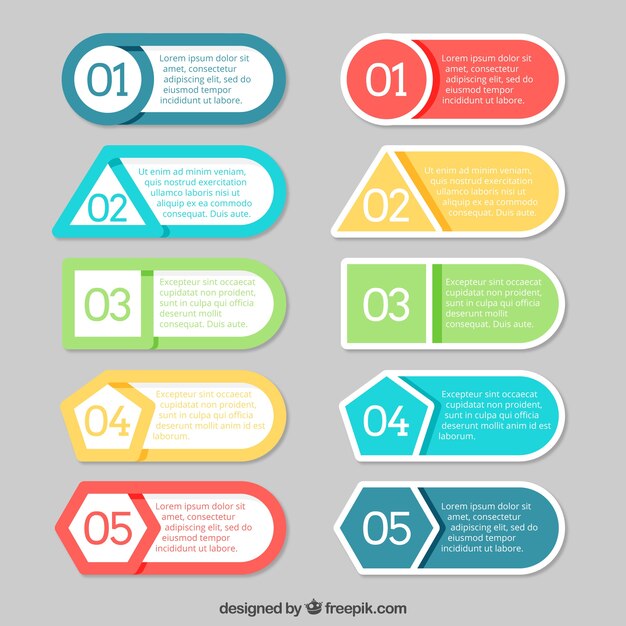 Plantillas de banners infográficos con diferentes diseños