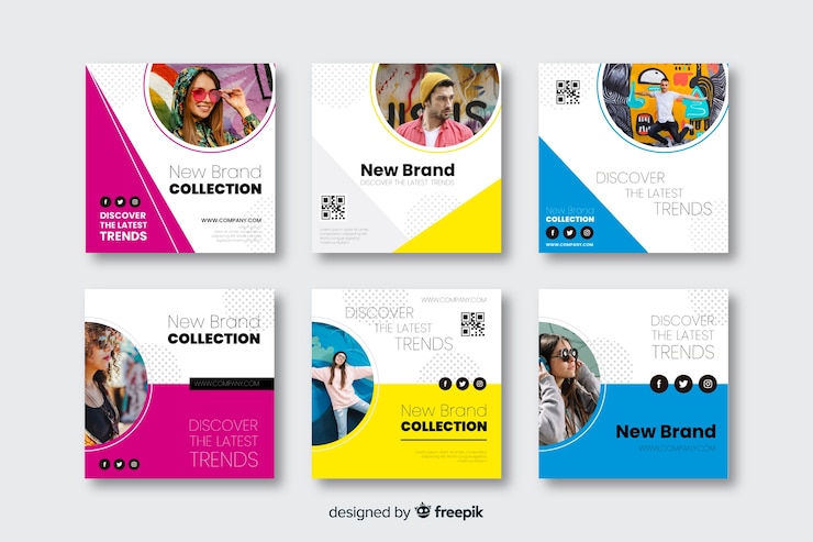 Vector gratuito plantillas de banners de moda para redes sociales