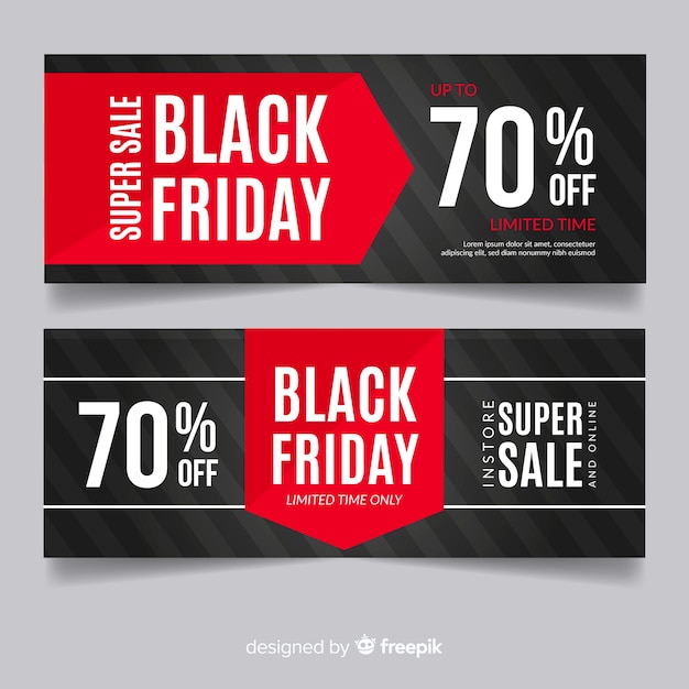 Vector gratuito plantillas de banners de rebajas de black friday