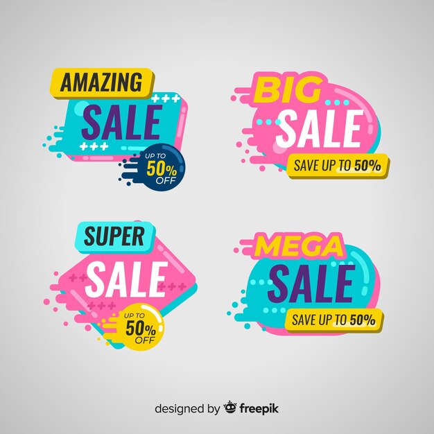 Plantillas de banners de rebajas con formas abstractas