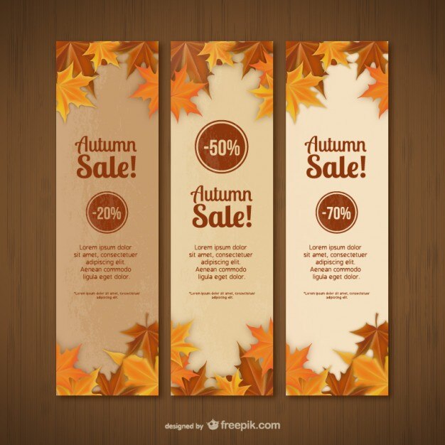 Vector gratuito plantillas de banners de rebajas de otoño