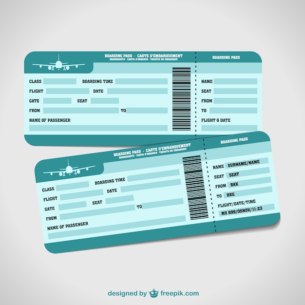 Plantillas de billetes de avión