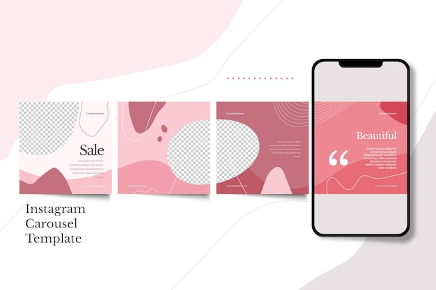 Vector gratuito plantillas de carrusel de instagram