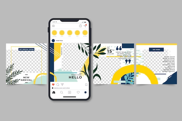 Vector gratuito plantillas de carrusel de instagram