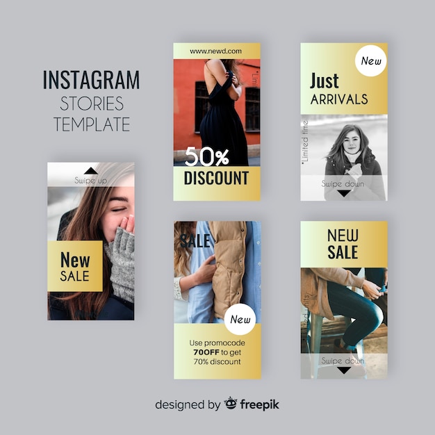Vector gratuito plantillas coloridas de instagram stories