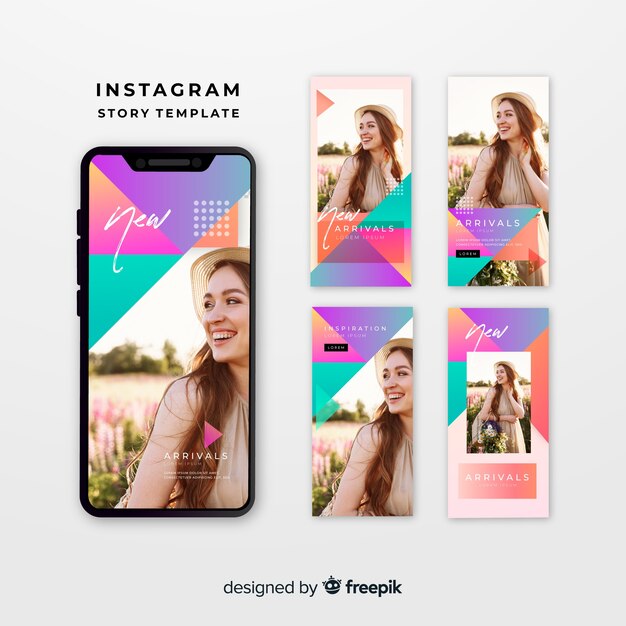 Plantillas coloridas de instagram stories