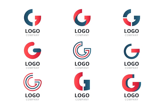 Vector gratuito plantillas creativas de logotipo letra g