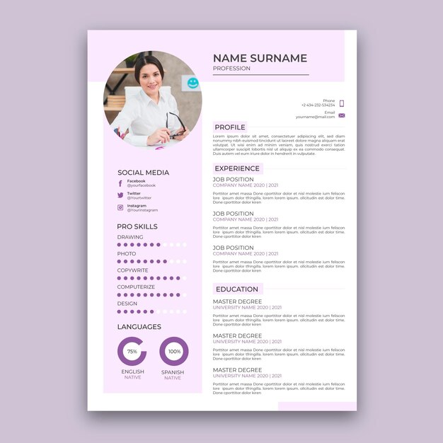 Plantillas de currículum minimalistas