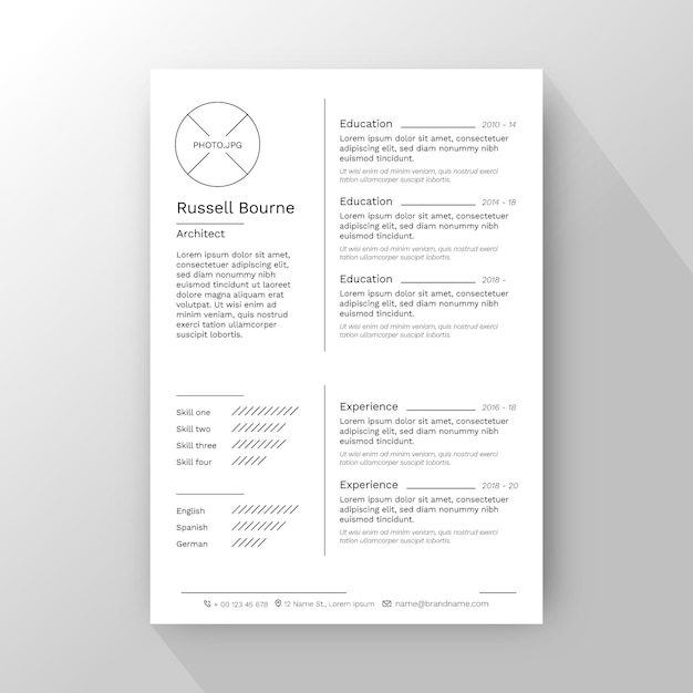 Plantillas de cv de estilo minimalista