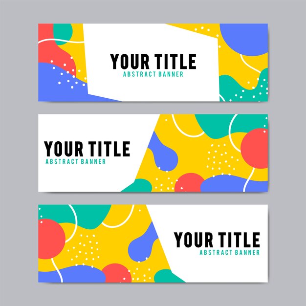 Plantillas de diseño de banner colorido y abstracto