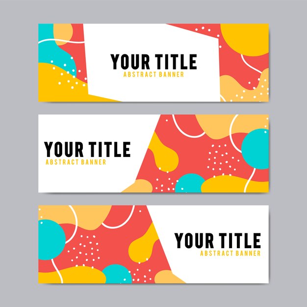 Plantillas de diseño de banner colorido y abstracto