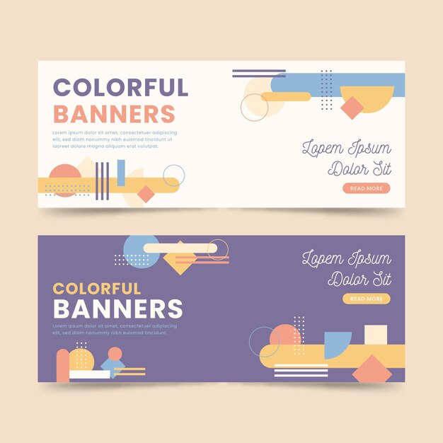 Plantillas de diseño de banners coloridos