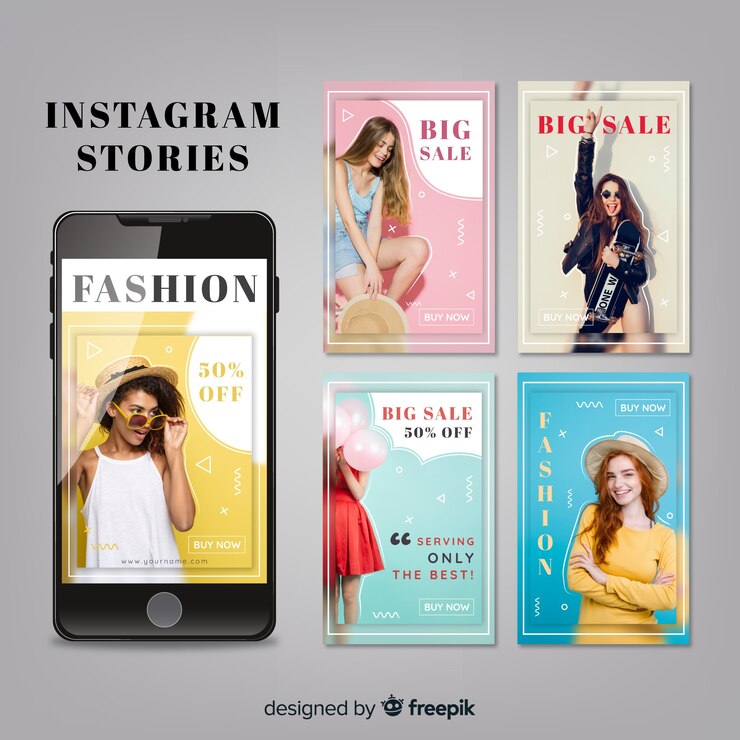 Vector gratuito plantillas de historias de instagram