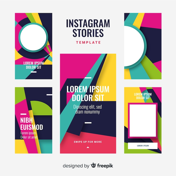 Vector gratuito plantillas de historias de instagram
