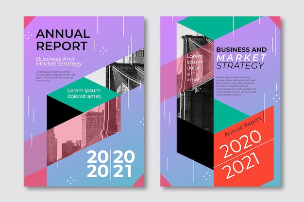 Plantillas de informe anual geométrico 2020 y 2021