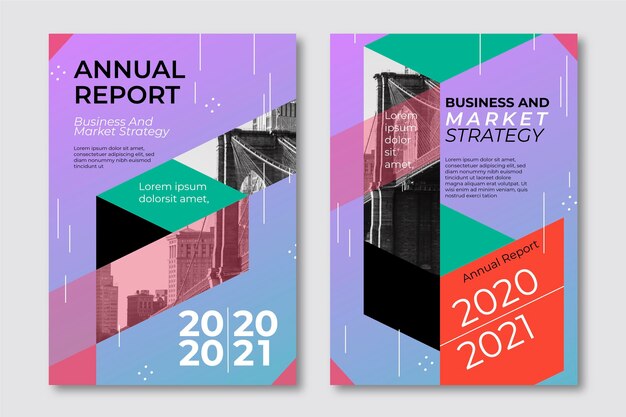 Plantillas de informe anual geométrico 2020 y 2021