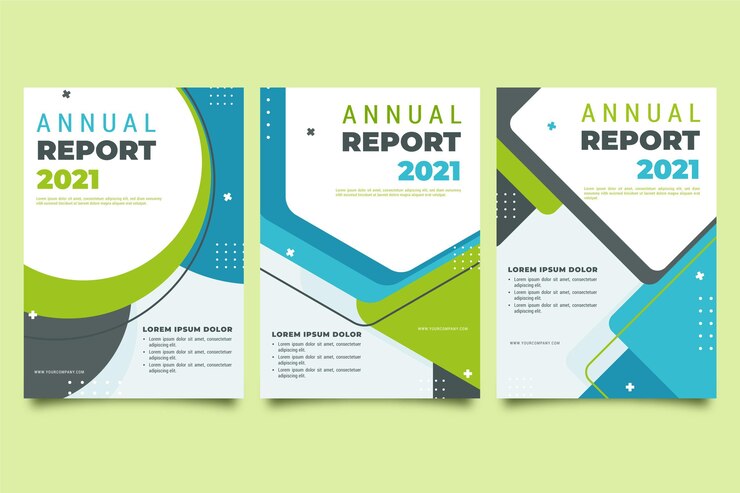 Vector gratuito plantillas de informes anuales abstractos