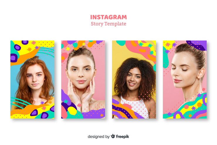 Vector gratuito plantillas de instagram stories con marco vacío