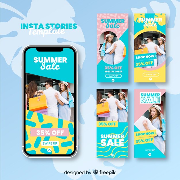 Plantillas de instagram stories de rebajas de verano