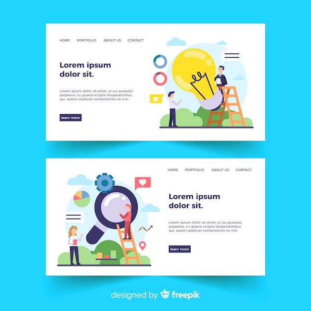 Plantillas de landing page de concepto de negocios