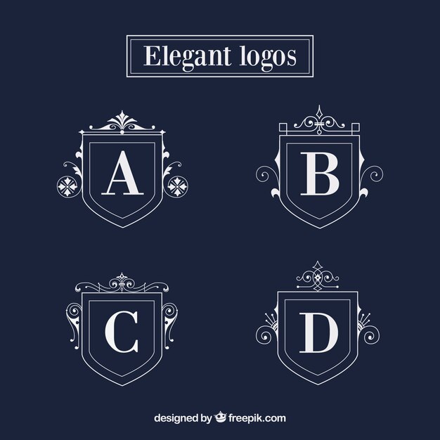 Plantillas de logo de escudos elegantes