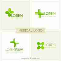 Vector gratuito plantillas de logo médico verde