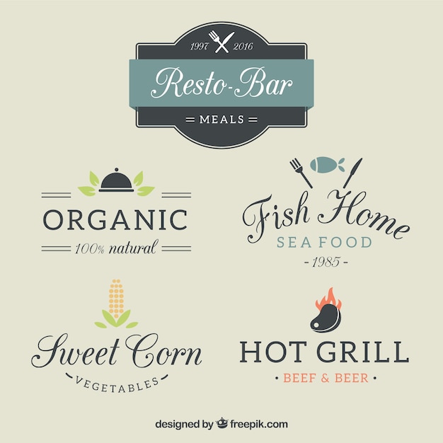Plantillas de logos de diferentes restaurantes