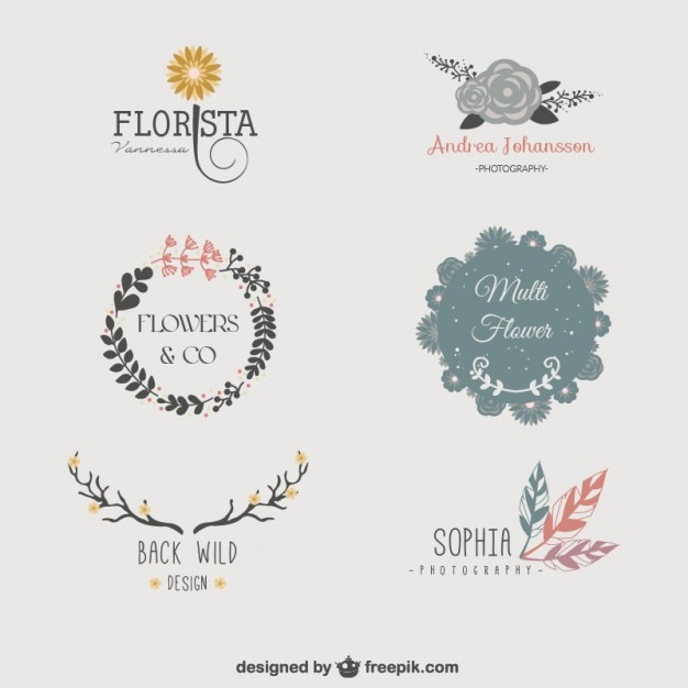 Vector gratuito plantillas de logotipo florales