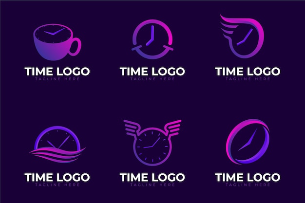 Vector gratuito plantillas de logotipos de relojes creativos