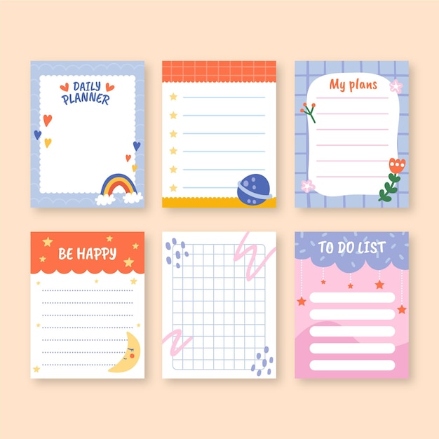 Plantillas de notas y álbumes de recortes para niños