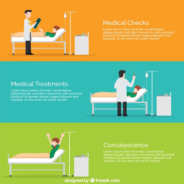 Plantillas planas de situaciones médicas