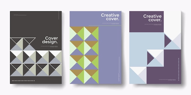 Plantillas de portada minimalistas composición de formas degradadas modernas patrón de fondo geométrico creativo