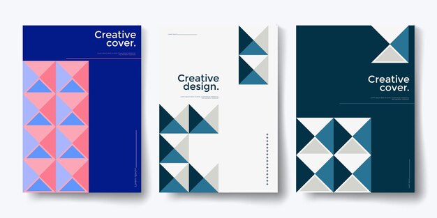 Plantillas de portada minimalistas Composición de formas degradadas modernas Patrón de fondo geométrico creativo