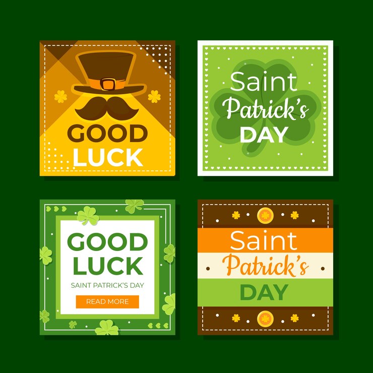 Vector gratuito plantillas de publicaciones de instagram del día de san patricio
