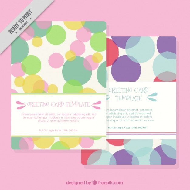 Vector gratuito plantillas de tarjetas de felicitación con confeti