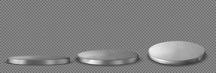 Vector gratuito plataforma de metal podio color plata escenario redondo