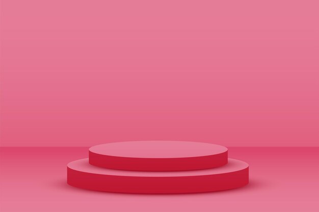 Plataforma de pedestal 3D con telón de fondo vacío para la promoción de la moda de objetos