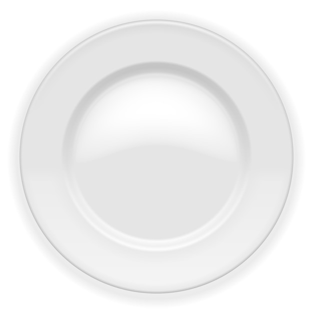 Vector gratuito plato blanco realista aislado