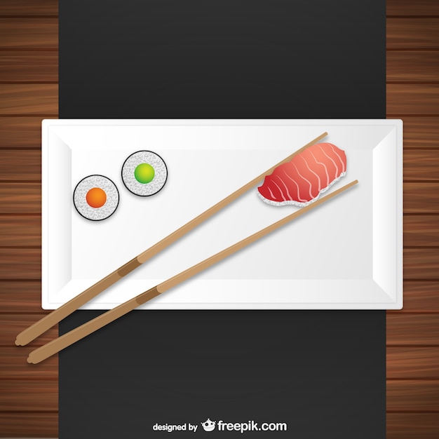 Vector gratuito plato de sushi