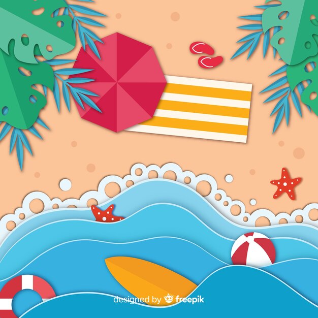 Playa en estilo papel