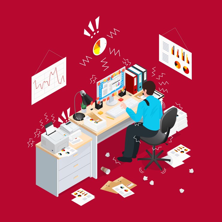 Vector gratuito plazo de composición isométrica de la oficina