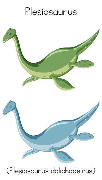 Plesiosaurio en dos colores