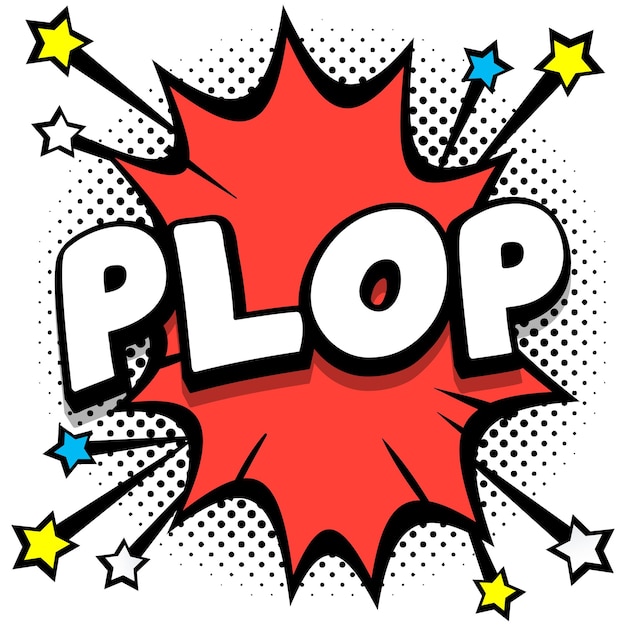 Plop pop art comic speech bubbles libro efectos de sonido