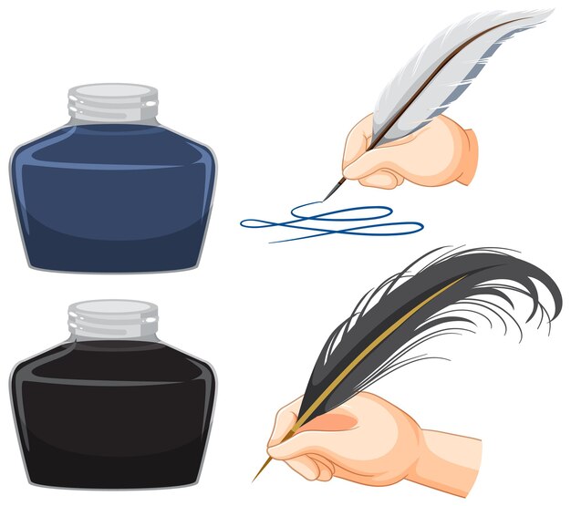 Pluma de pluma de tinta negra