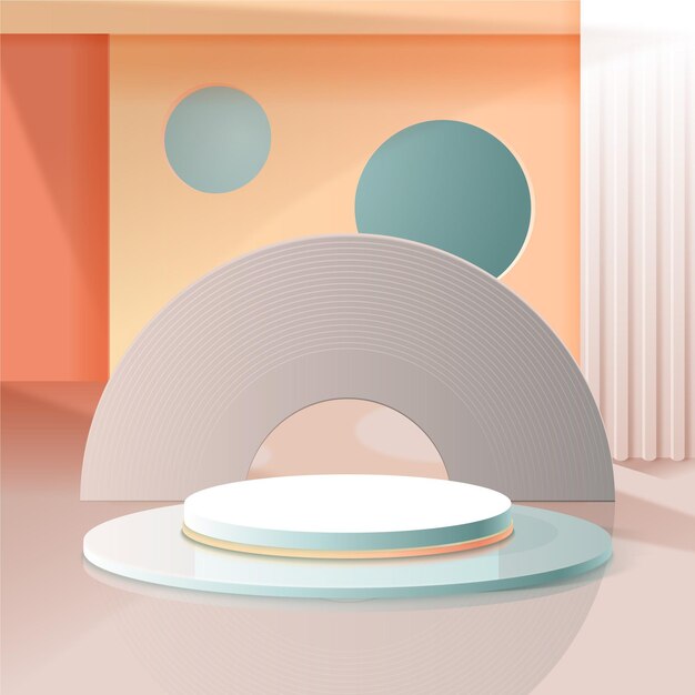 Podio 3d abstracto monocromático