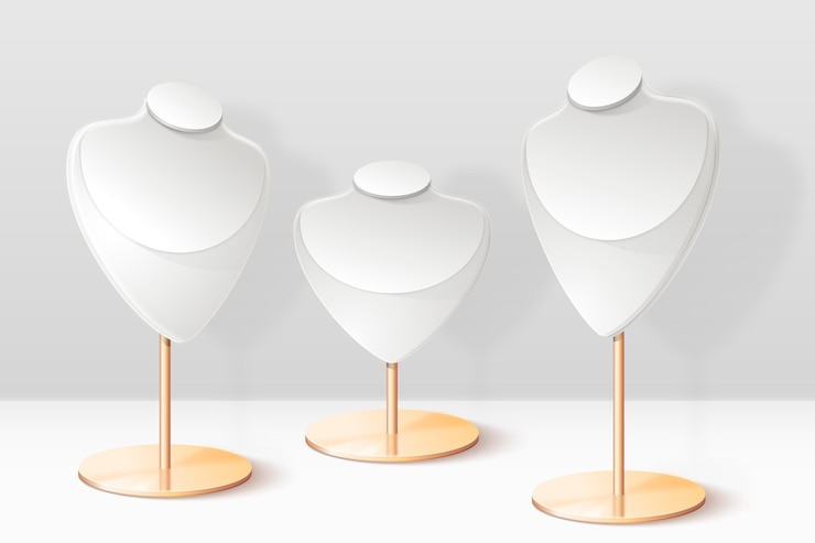 Vector gratuito podio de escaparate de joyería 3d realista
